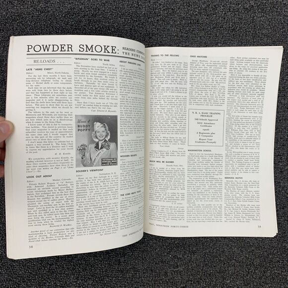 Vintage The American Rifleman Magazine May 1943 WWII Hunting Firearms WW2 - Picture 6 of 9